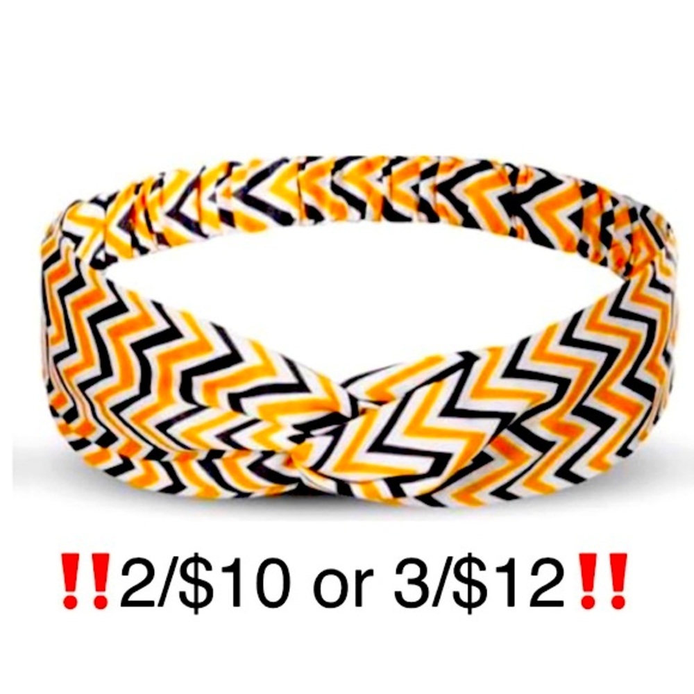 Orange, Black & White Zigzag Fall / Halloween Headband